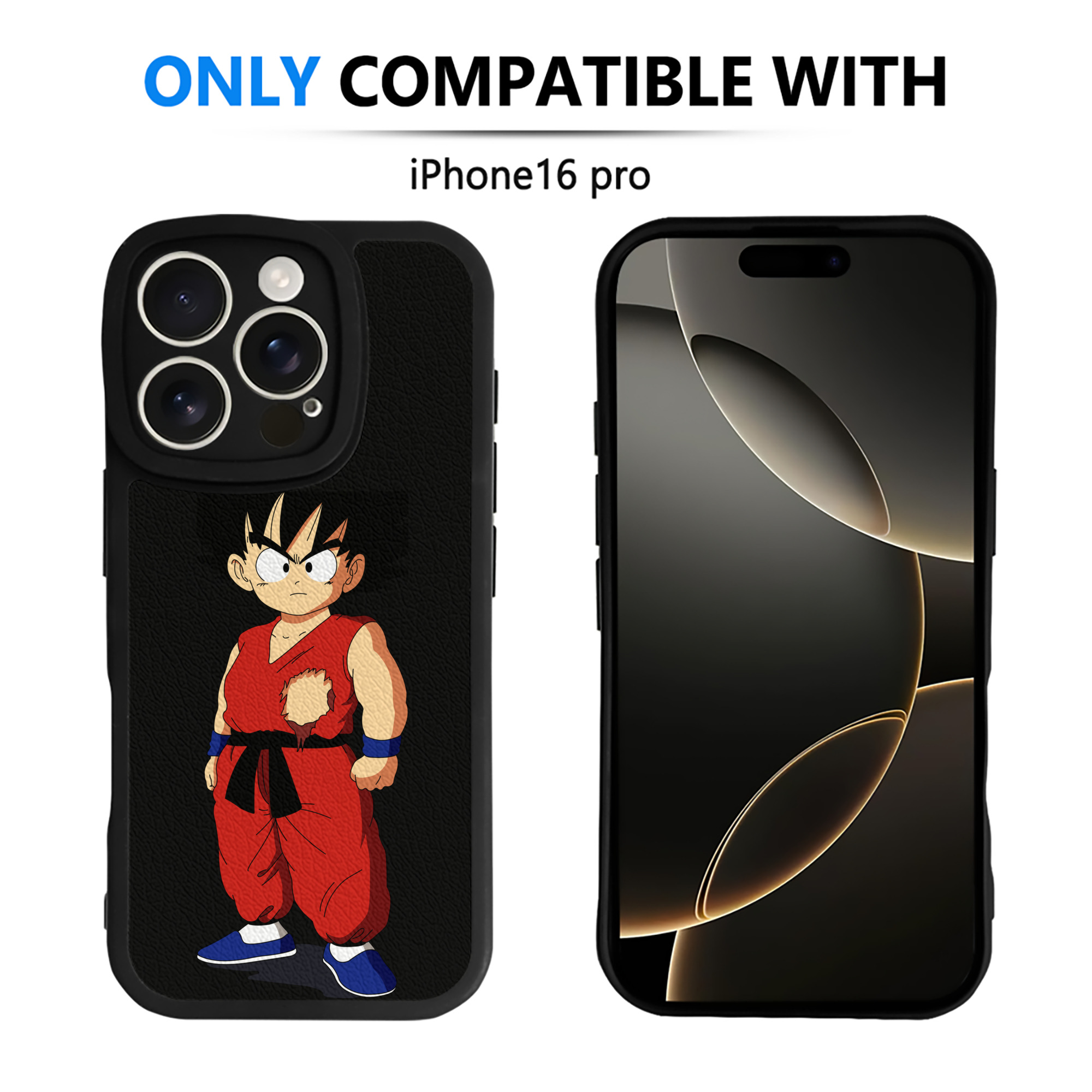 （画像用） ドラゴンボール 孫悟空（そん ごくう）Son Goku カカロット DRAGON BALL Kakarotto 【iPhone 16シリーズ対応】シリコンスマホケース（レザー調） 材質：シリコン
